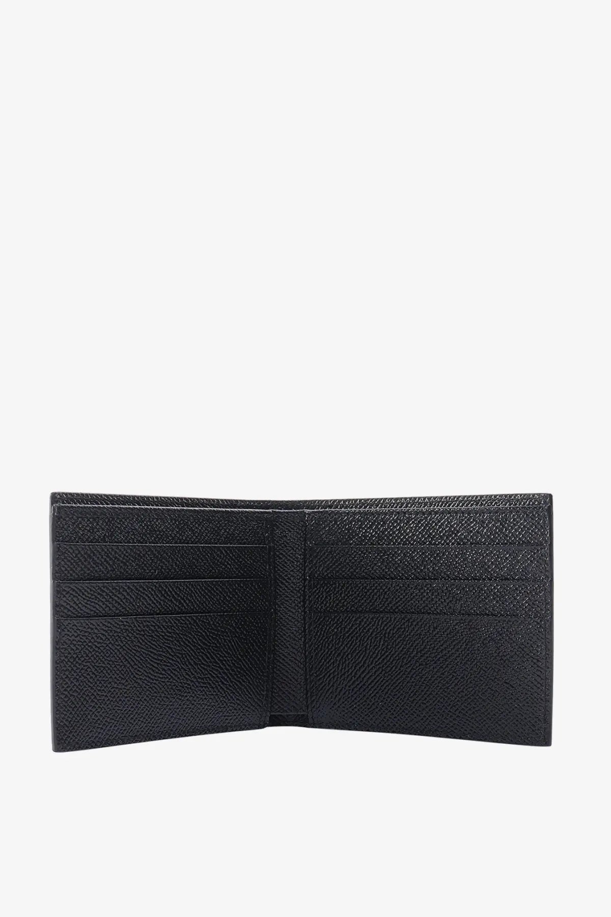 Dolce &amp; gabbana men’s black leather wallet with textured finish and multiple card slots for organized storage