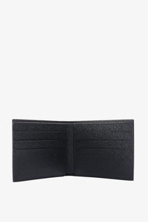 Dolce &amp; gabbana men’s black leather wallet with textured finish and multiple card slots for organized storage