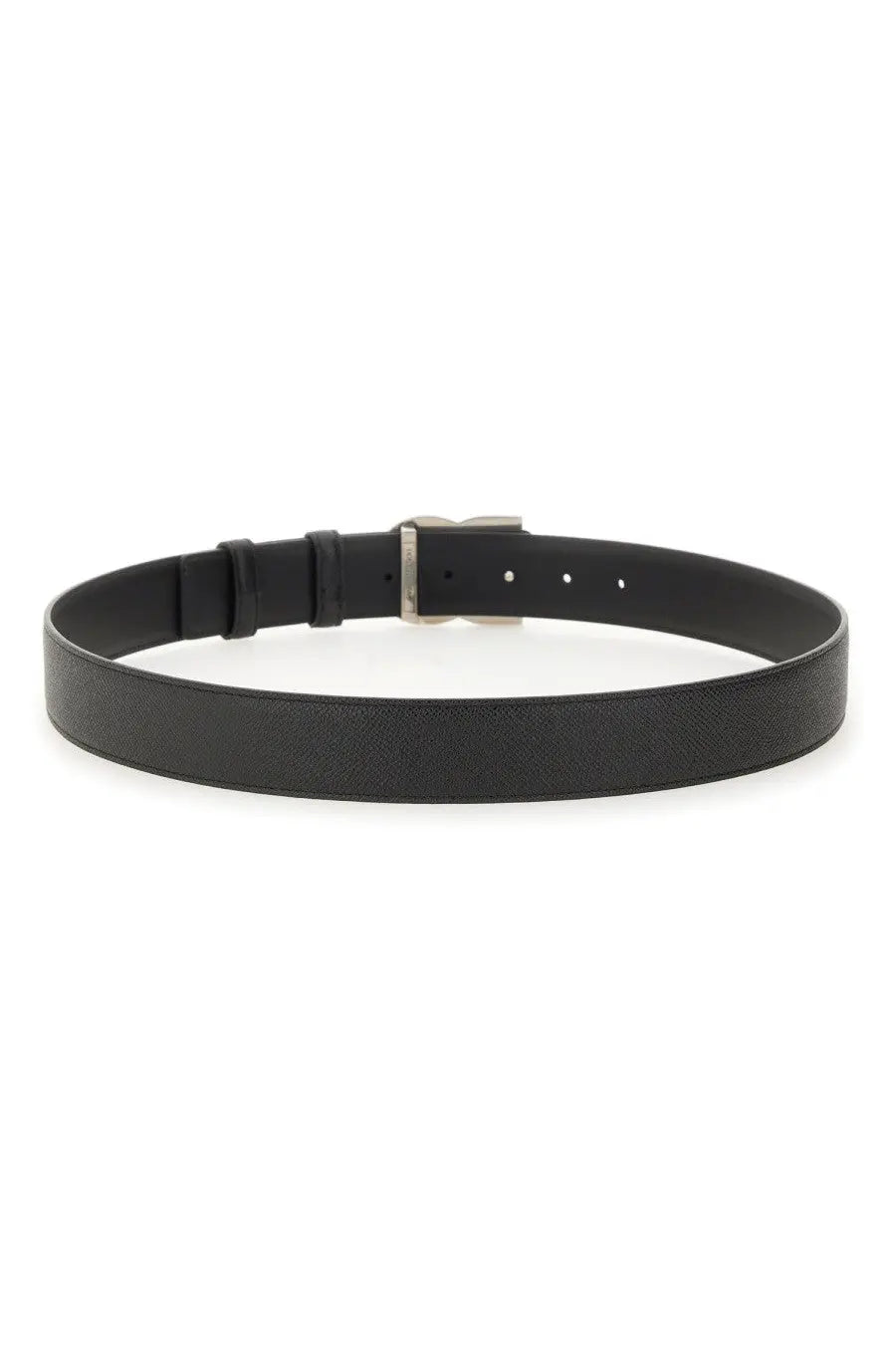 Dolce &amp; gabbana men’s black leather belt with silver ysl monogram buckle stylish and durable accessory