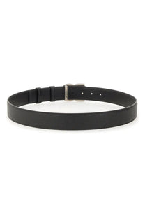 Dolce &amp; gabbana men’s black leather belt with silver ysl monogram buckle stylish and durable accessory