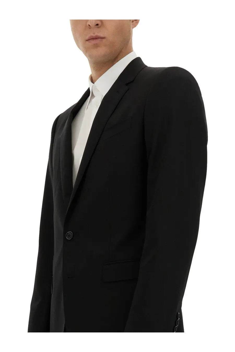 Dolce &amp; Gabbana men’s Martini dress black tailored blazer with single button and notched lapels for formal wear