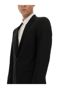 Dolce &amp; Gabbana men’s Martini dress black tailored blazer with single button and notched lapels for formal wear