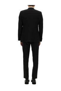 Dolce &amp; gabbana men’s martini dress black tailored suit with sleek structured fit and subtle stitching details