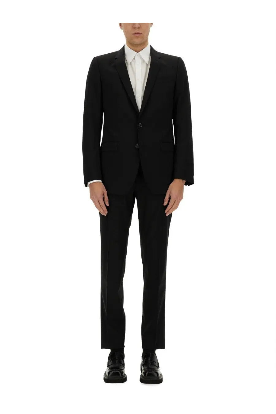 Dolce &amp; Gabbana men’s martini dress black tailored suit with sleek modern cut and subtle texture