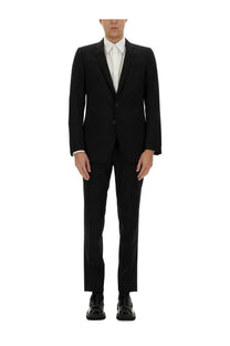 Dolce &amp; Gabbana men’s martini dress black tailored suit with sleek modern cut and subtle texture