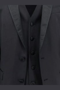 Dolce &amp; Gabbana men’s martini tuxedo black vest with satin lapels and matching black buttons