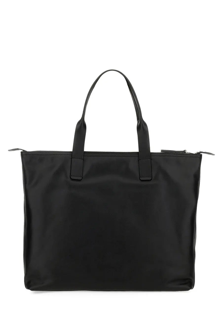 Dolce &amp; Gabbana men’s medium black nylon tote bag with two top handles and zipper closure for shopping