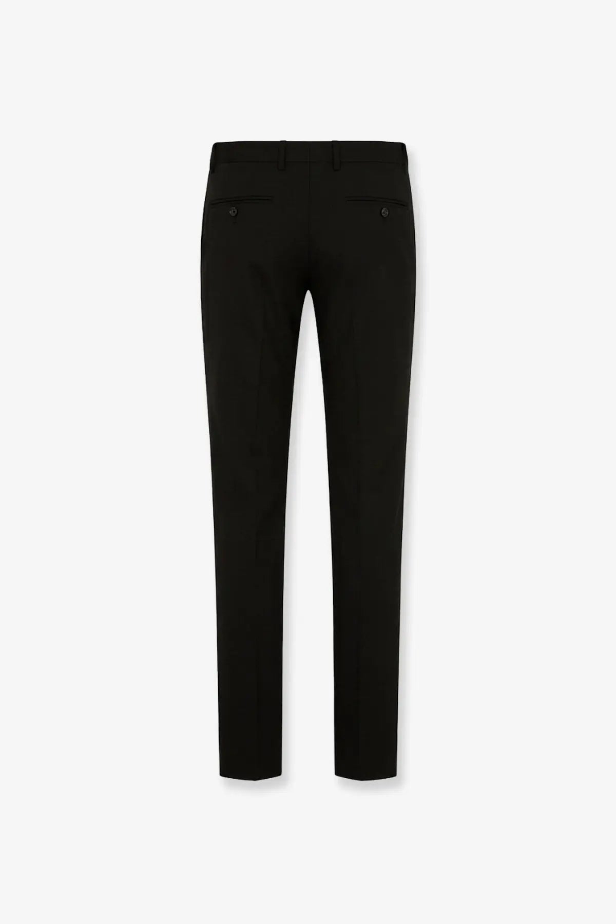 Dolce &amp; Gabbana men’s black misto lana tailored trousers with sleek straight-leg cut and subtle stitching details