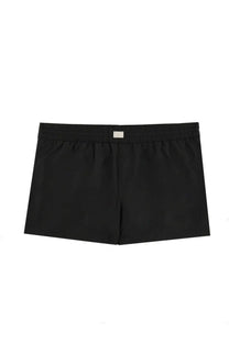 Dolce &amp; Gabbana men’s plaque swimsuit black shorts with sleek minimalist design and elastic waistband with metallic tag