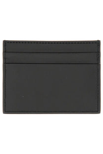 Dolce &amp; Gabbana men’s portacarte in pelle black leather card holder with precise stitching along the edges