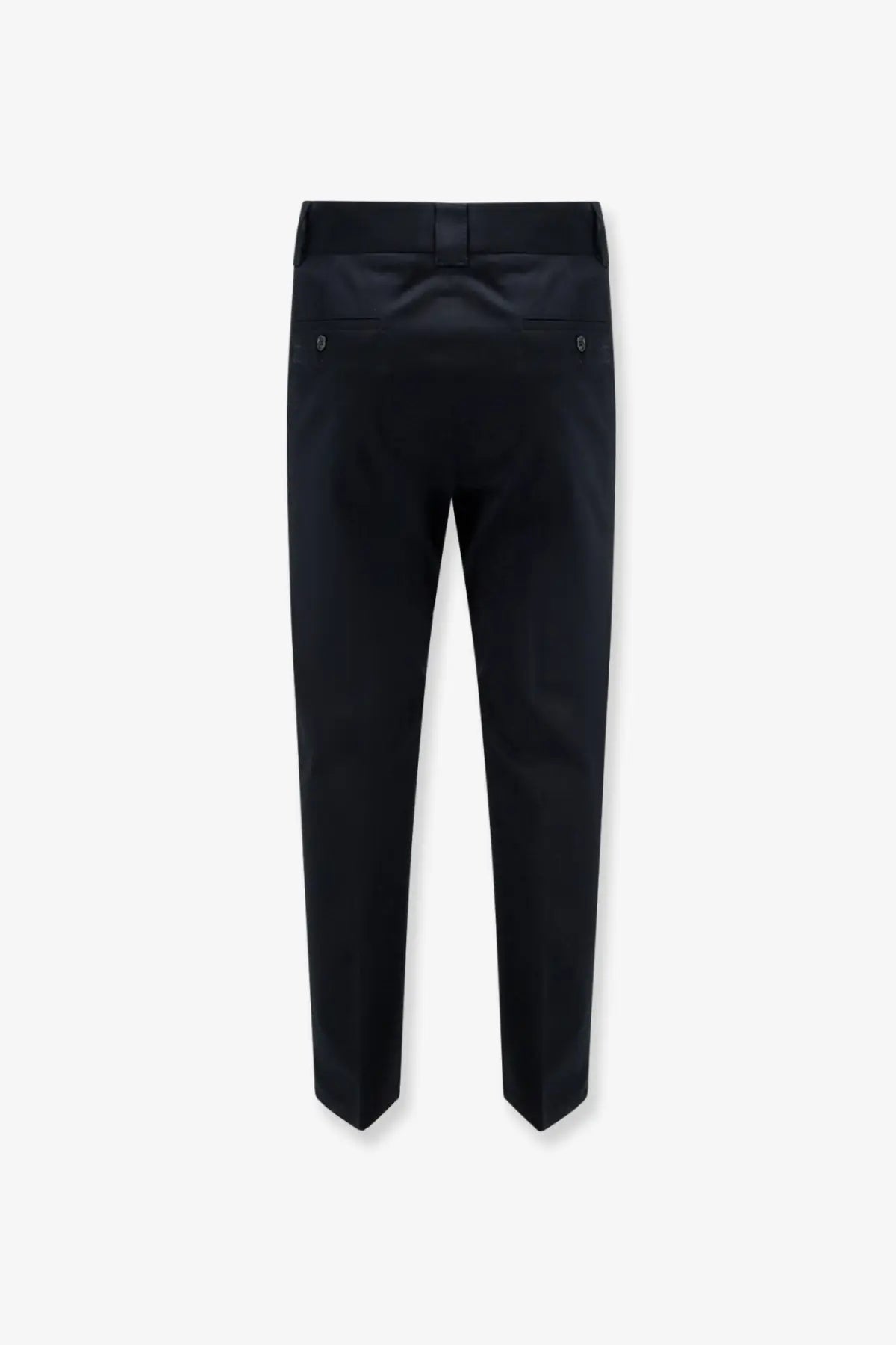 Dolce &amp; Gabbana men’s sartorial stretch cotton black trousers with sleek modern cut and subtle stitching details