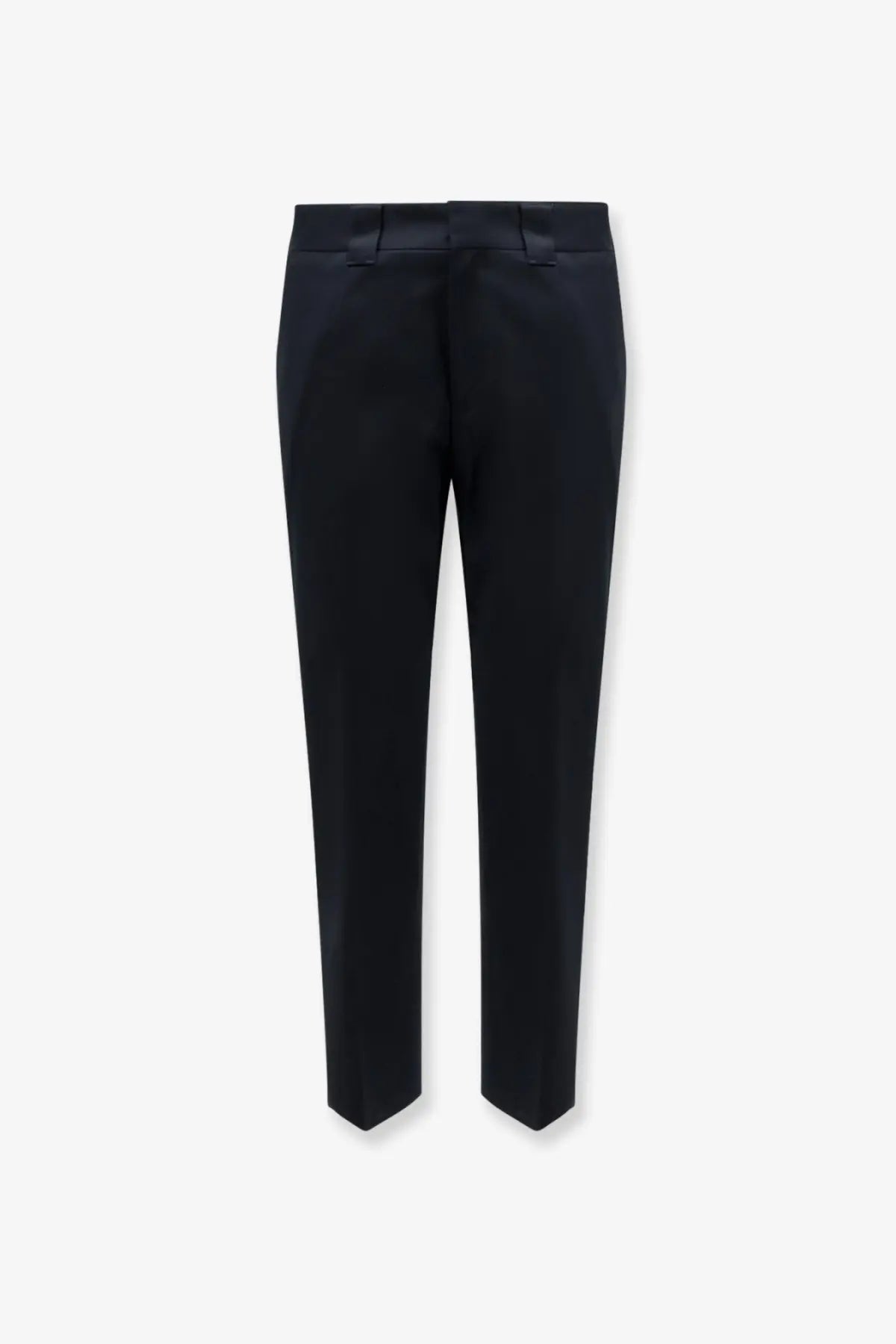 Dolce and gabbana men’s black tailored trousers with a sleek straight-leg cut and smooth stretch cotton fabric