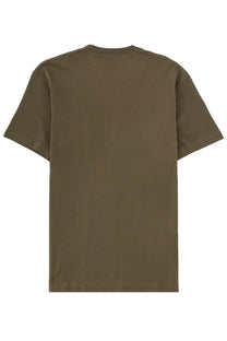 Dolce &amp; Gabbana men’s olive green cotton t-shirt with a simple crew neck and short sleeves
