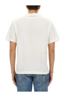 Dolce &amp; Gabbana men’s white cotton t-shirt with simple crew neck and short sleeves front view