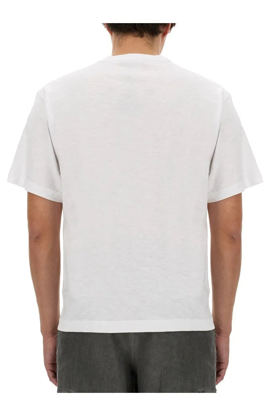 Dolce &amp; Gabbana men’s white cotton t-shirt with simple crew neck and short sleeves front view