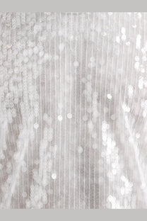 Dolce &amp; Gabbana men’s white shirt made of delicate sequined fabric with vertical rows of shimmering beads