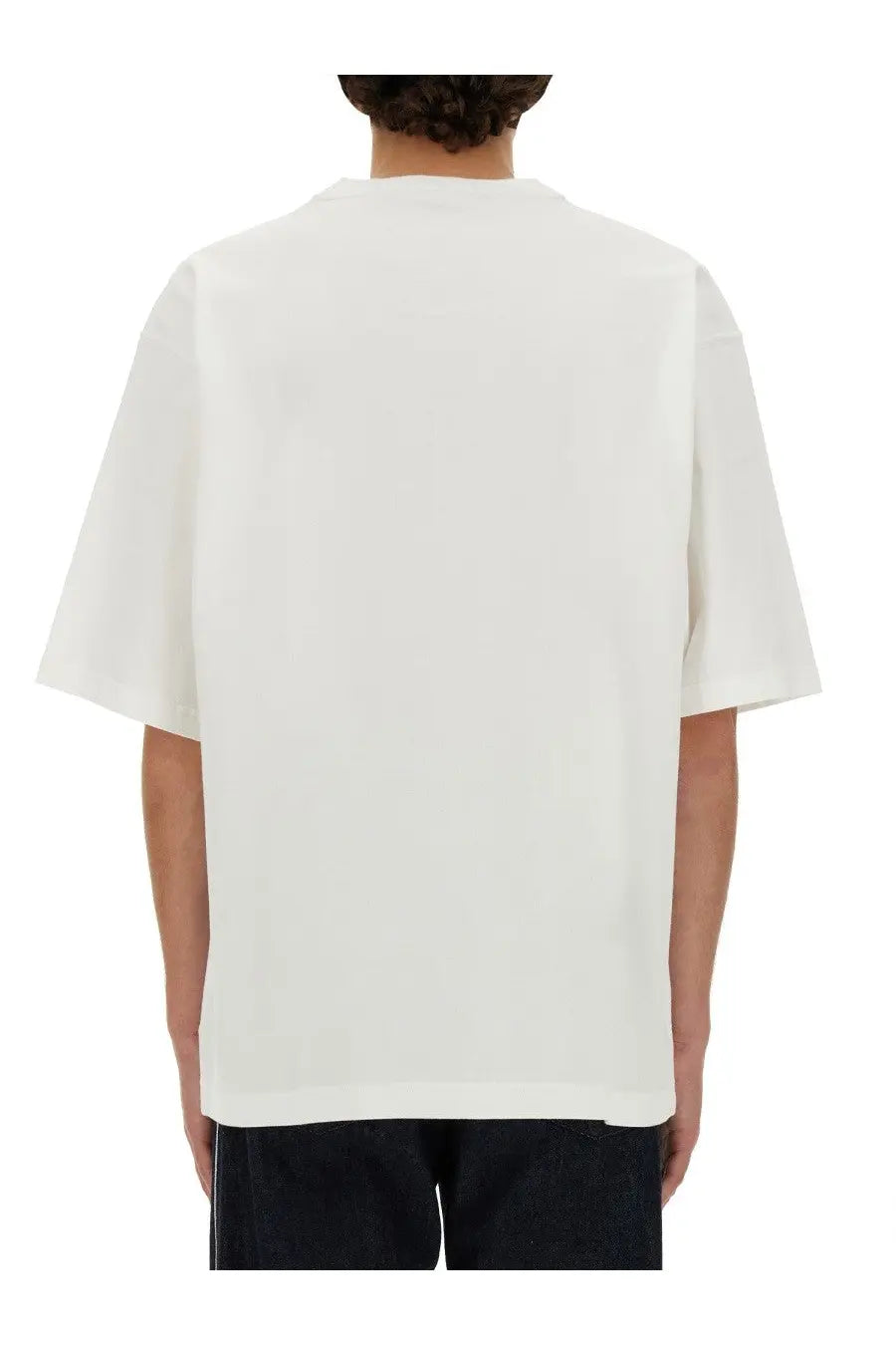 Dolce &amp; Gabbana men’s white oversized short-sleeved t-shirt with a relaxed fit and minimalist design