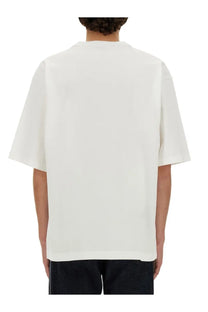 Dolce &amp; Gabbana men’s white oversized short-sleeved t-shirt with a relaxed fit and minimalist design