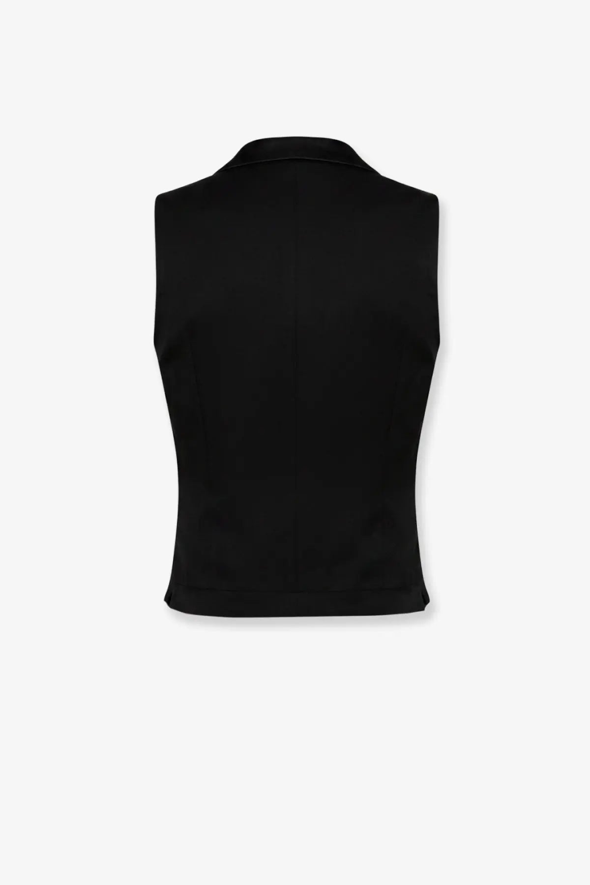 Dolce &amp; Gabbana men’s black single breasted gabardine vest with tailored fit and subtle sheen