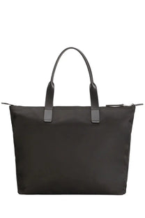 Dolce &amp; Gabbana men’s small adamo black nylon tote bag with black leather handles and zipper pulls