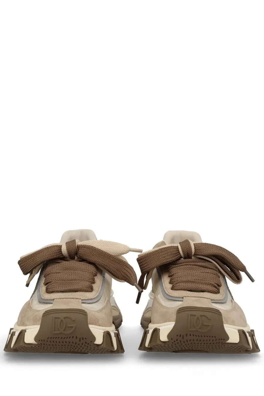 Dolce &amp; Gabbana men’s sneaker dg country road beige chunky sneaker in beige and brown suede and leather with rubber sole