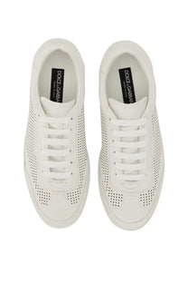 Dolce &amp; Gabbana men’s sneaker Saint Tropez white white perforated leather low-top sneaker for casual wear