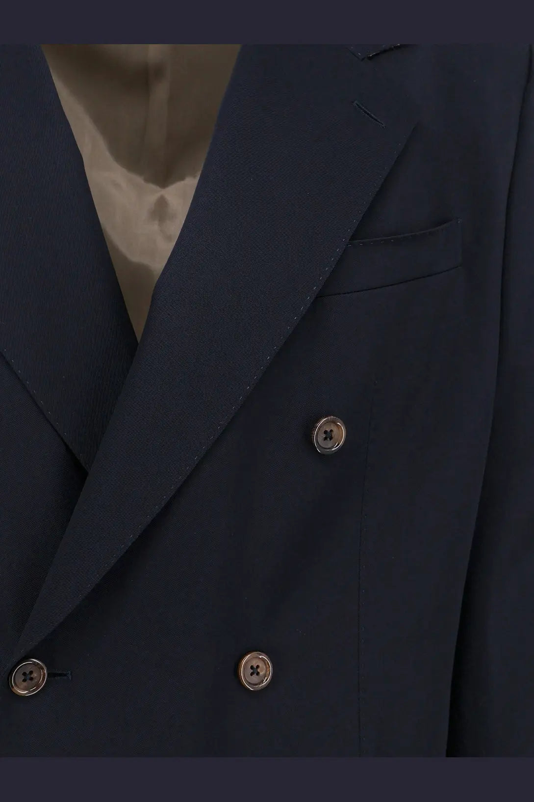 Dolce &amp; Gabbana men’s navy blue double-breasted blazer with metallic buttons made from stretch virgin wool