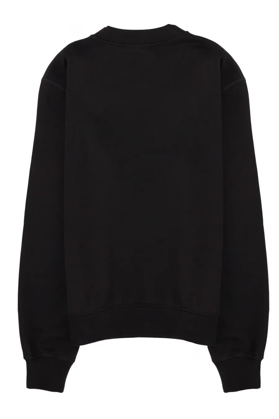 Dolce &amp; gabbana men’s black oversized crewneck sweatshirt with relaxed fit and ribbed cuffs