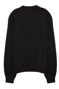 Dolce &amp; gabbana men’s black oversized crewneck sweatshirt with relaxed fit and ribbed cuffs
