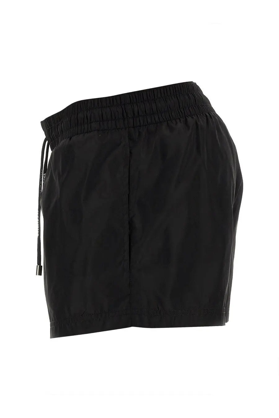Dolce &amp; Gabbana men’s black athletic shorts with elastic waistband and drawstring ideal for swimsuit use