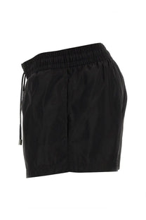 Dolce &amp; Gabbana men’s black athletic shorts with elastic waistband and drawstring ideal for swimsuit use