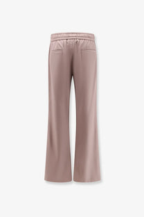 Dolce &amp; gabbana men’s virgin wool trousers brown featuring soft mauve wide-leg design with elastic waistband and side pockets