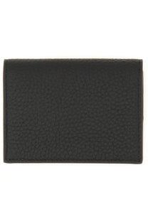 Dolce &amp; Gabbana men’s wallet black textured leather card case with visible stitching along the edges