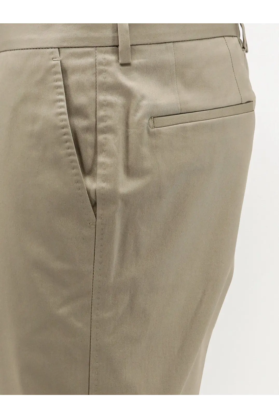 Dolce &amp; Gabbana men’s beige tailored wool and silk trousers with subtle stitching and khaki chino style