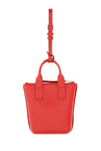 Dolce &amp; Gabbana unisex leather minibag charm red is a vibrant red glossy leather mini tote with structured handles and zipper closure