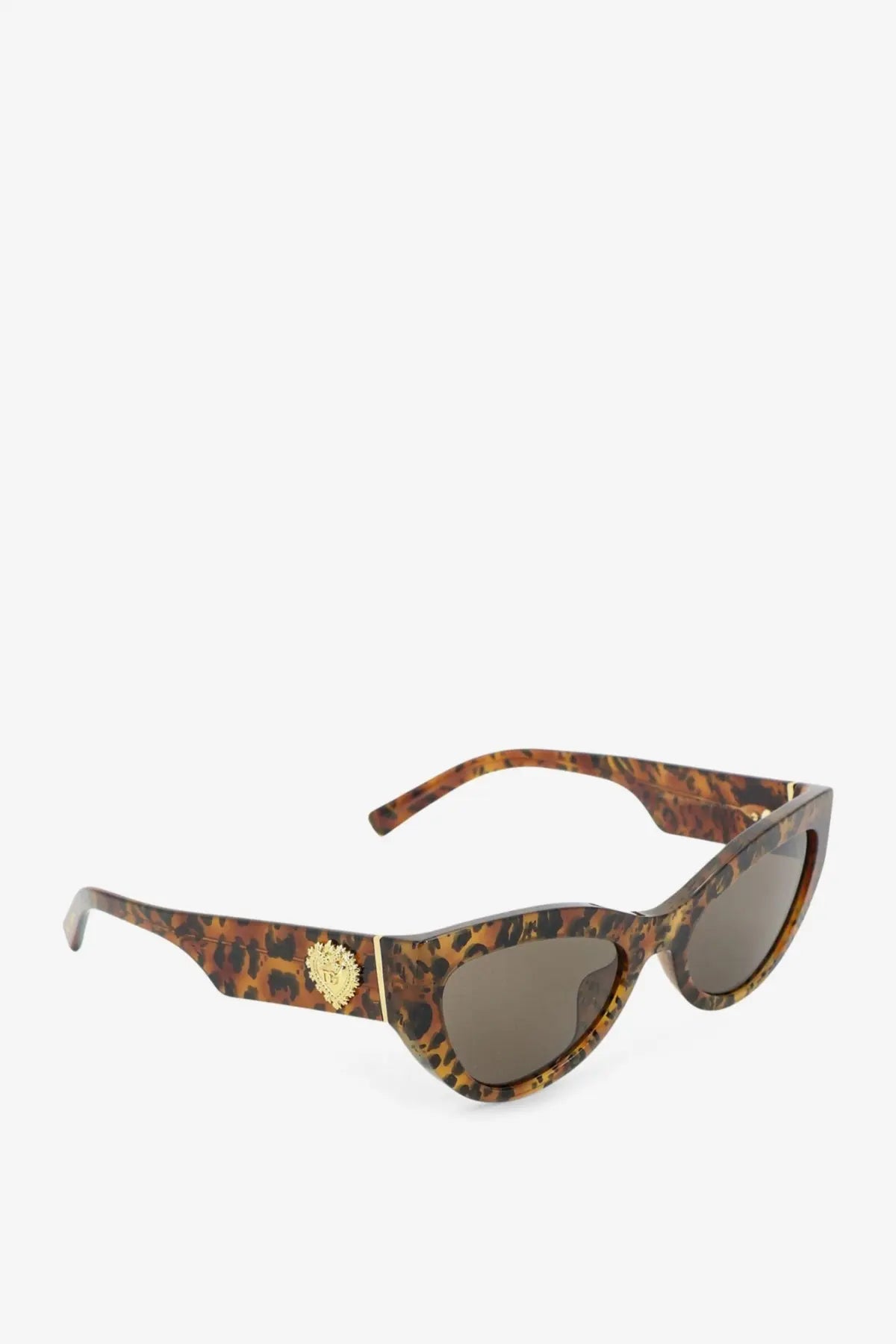 Dolce &amp; Gabbana women’s cat-eye sunglasses brown tortoiseshell acetate frames with gold medusa head emblem