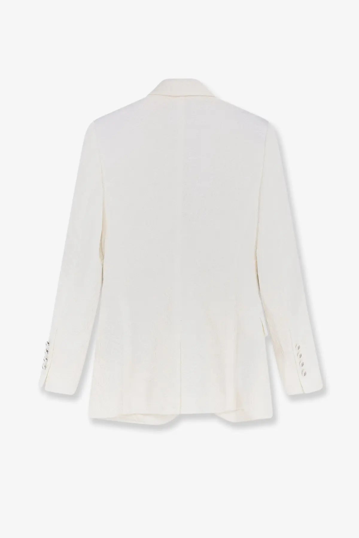 Dolce &amp; gabbana women’s cream-colored brocade turlington blazer with tailored fit and button cuffs in white