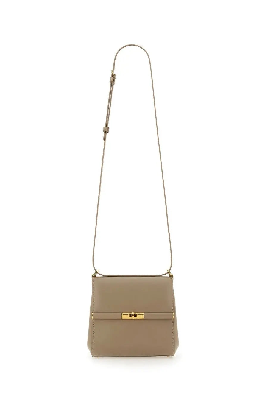Beige leather dolce gabbana women’s city marlene crossbody bag with gold-tone clasp and slender strap multicolor design