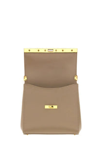 Beige leather dolce and gabbana women’s city marlene bag with gold-tone hardware and minimalist design