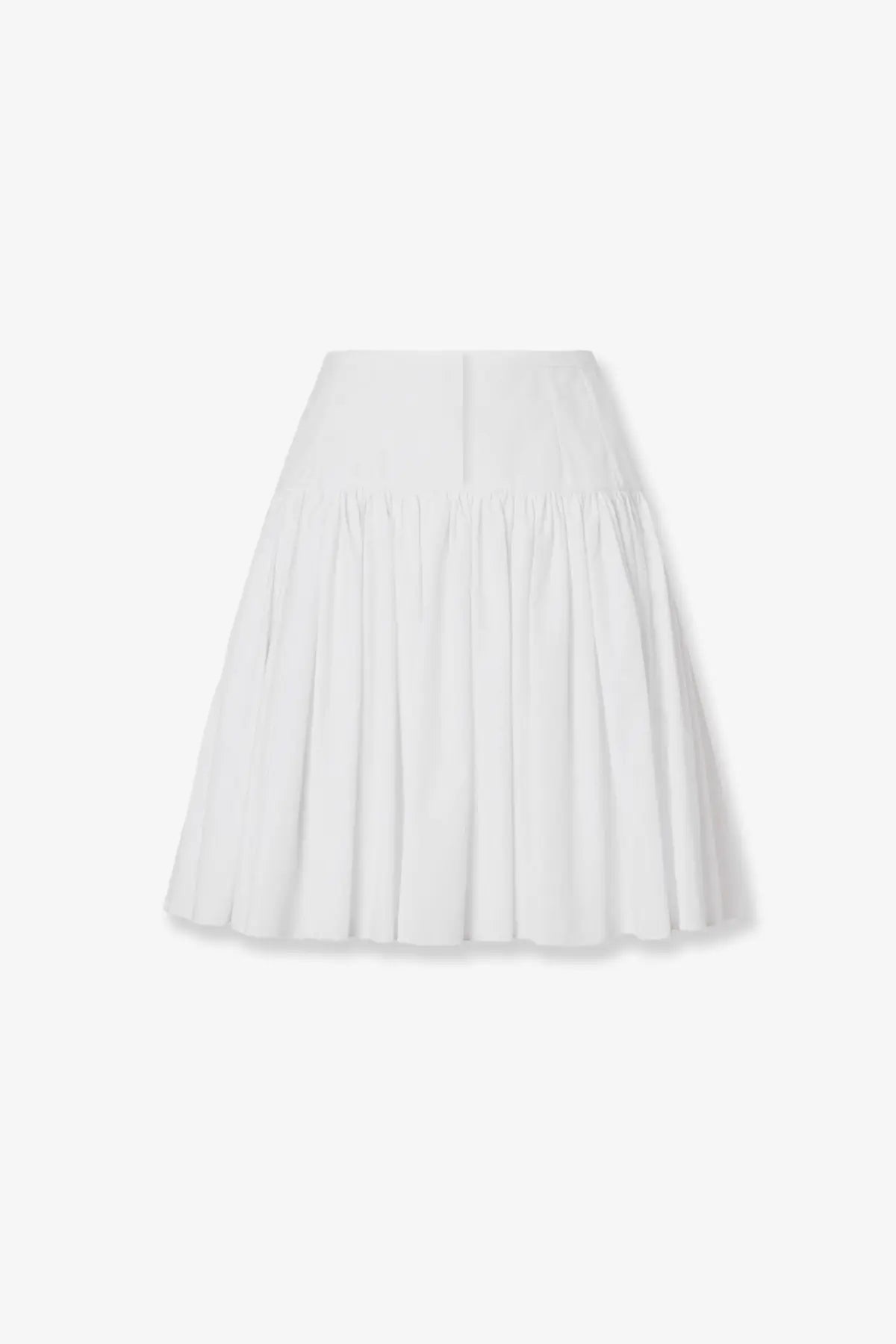 Dolce &amp; Gabbana women’s white cotton circle skirt with pleats fitted waistband and soft flowing fabric