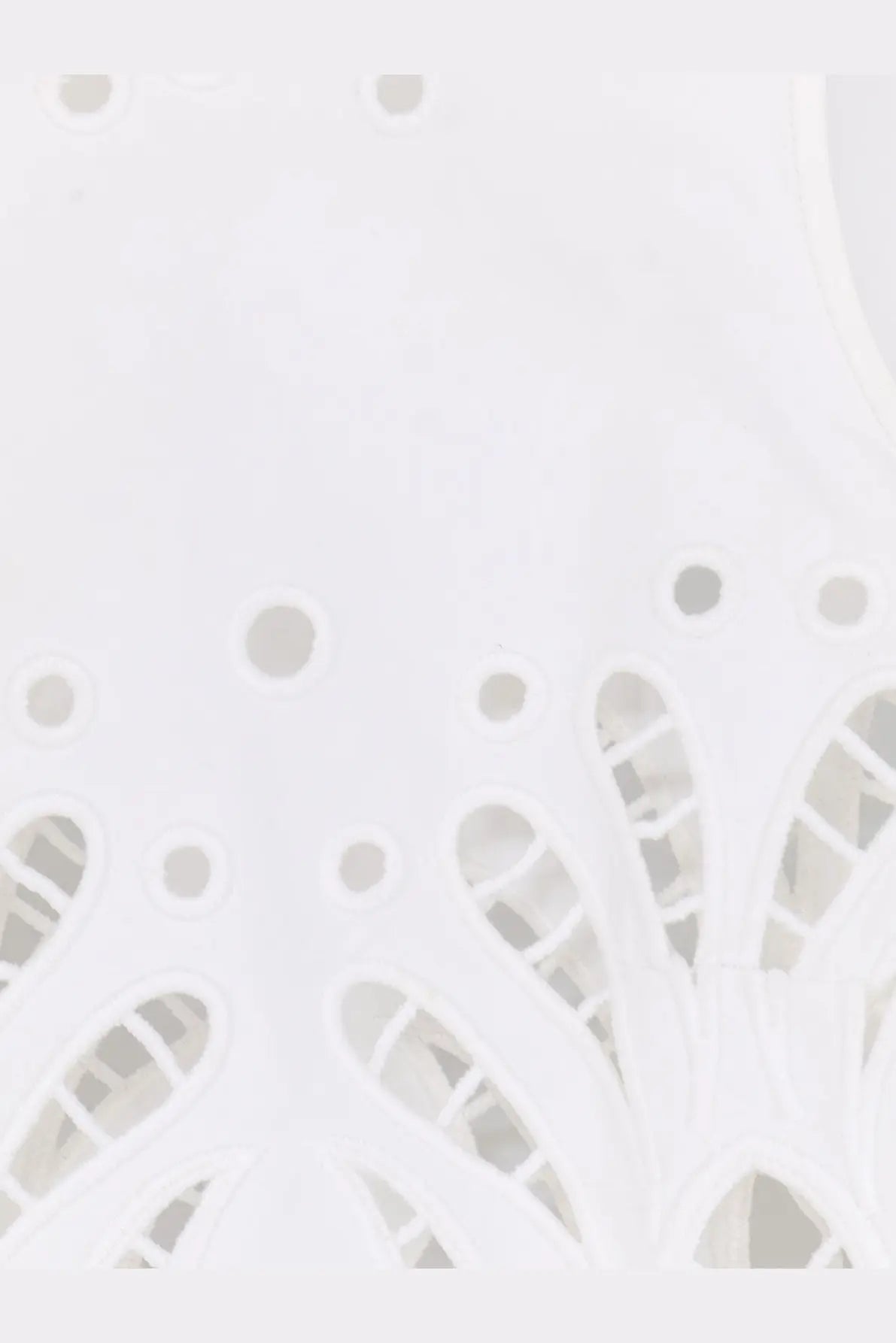 White lace cotton crop top by Dolce &amp; Gabbana featuring delicate eyelet patterns and scalloped edges
