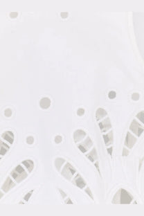 White lace cotton crop top by Dolce &amp; Gabbana featuring delicate eyelet patterns and scalloped edges