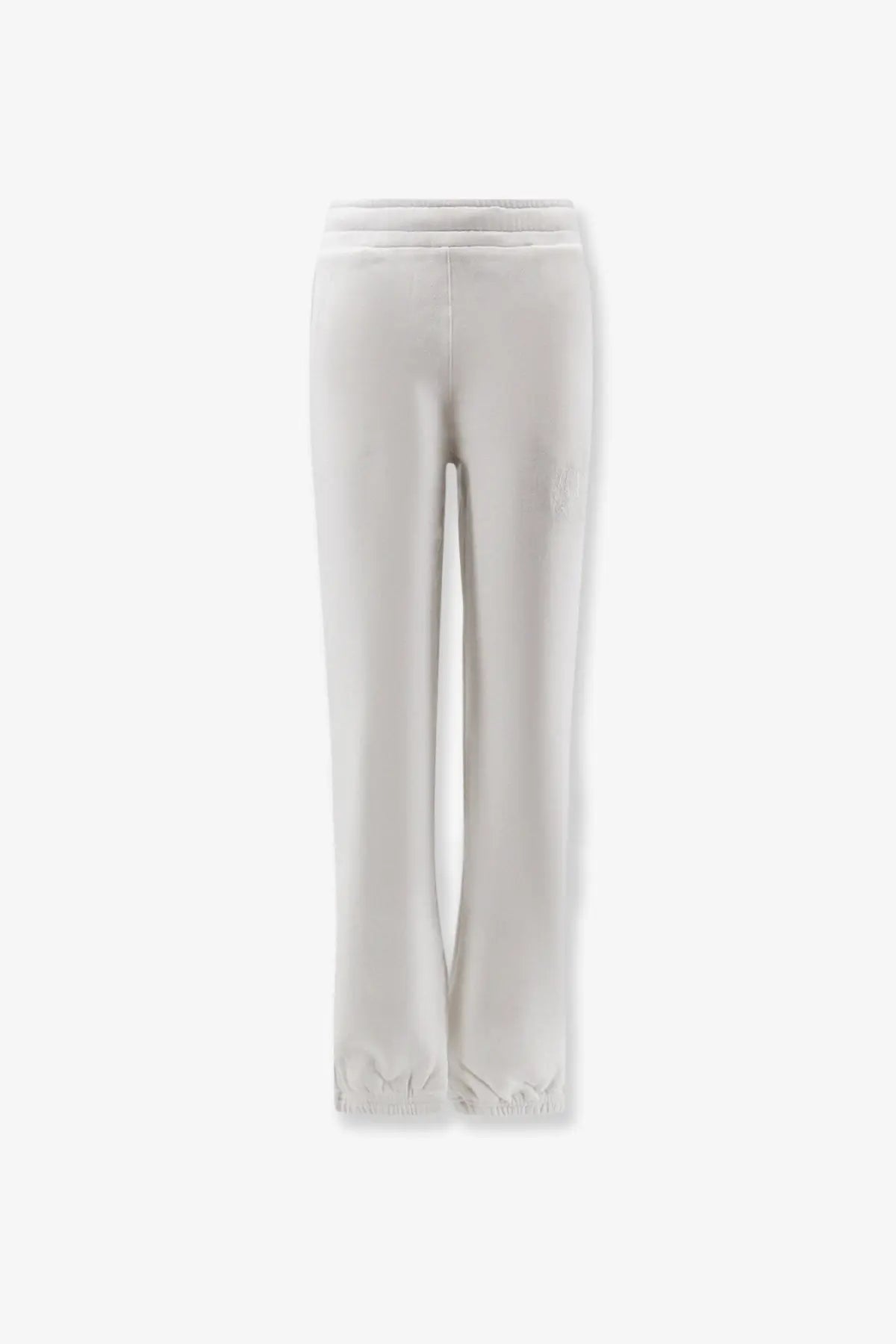 Dolce &amp; Gabbana women’s white cotton joggers in soft velour with plush texture and subtle side seam detailing