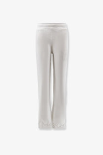 Dolce &amp; Gabbana women’s white cotton joggers in soft velour with plush texture and subtle side seam detailing