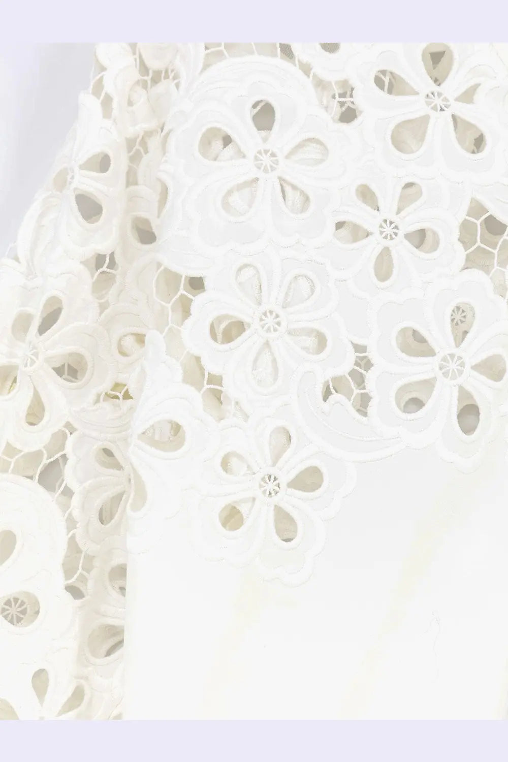 Dolce &amp; gabbana women’s white cotton shirt featuring delicate white floral lace fabric with cut-out patterns