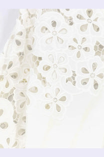 Dolce &amp; gabbana women’s white cotton shirt featuring delicate white floral lace fabric with cut-out patterns