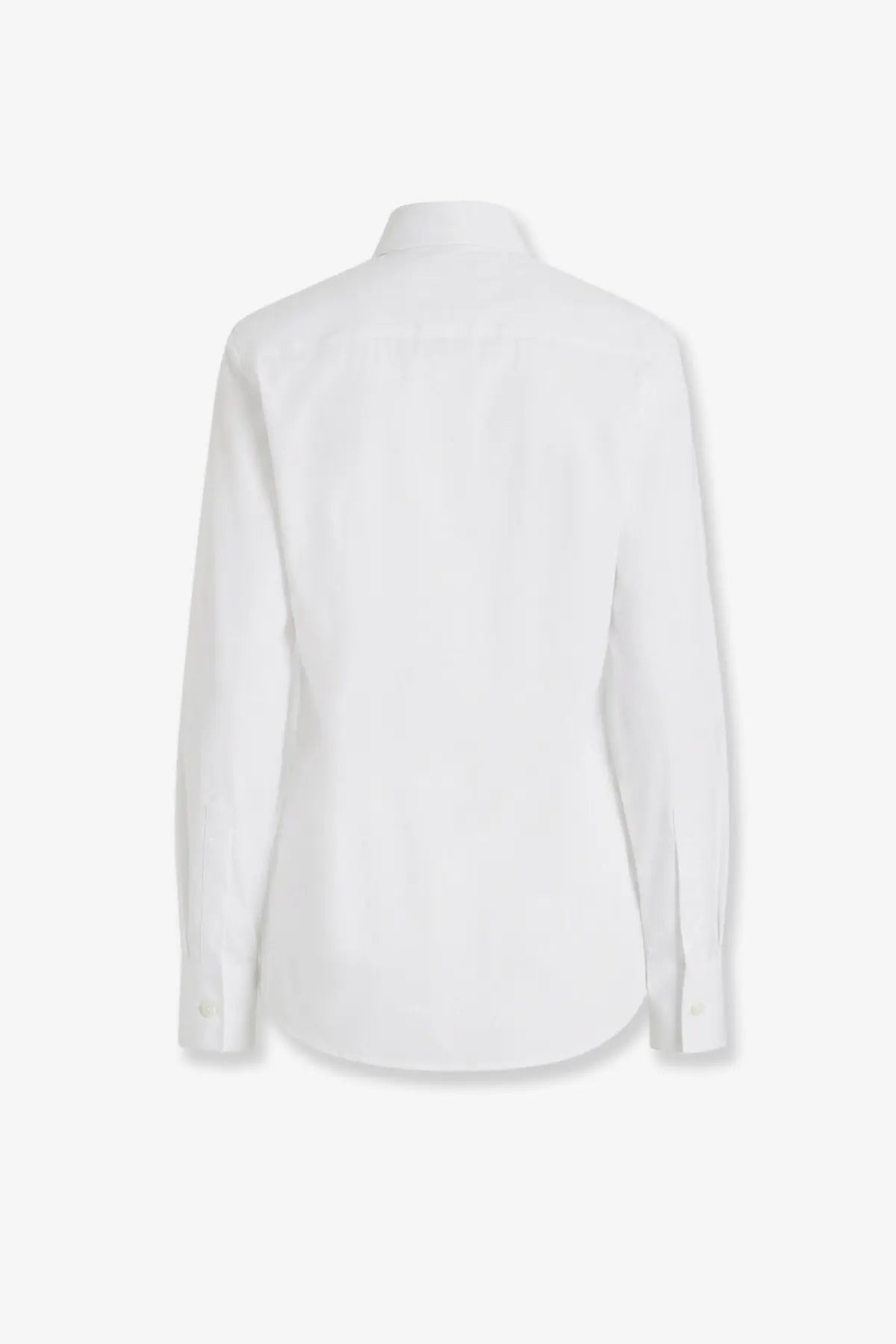 Dolce &amp; Gabbana women’s white cotton long-sleeved button-down shirt with classic collar and neatly stitched seams