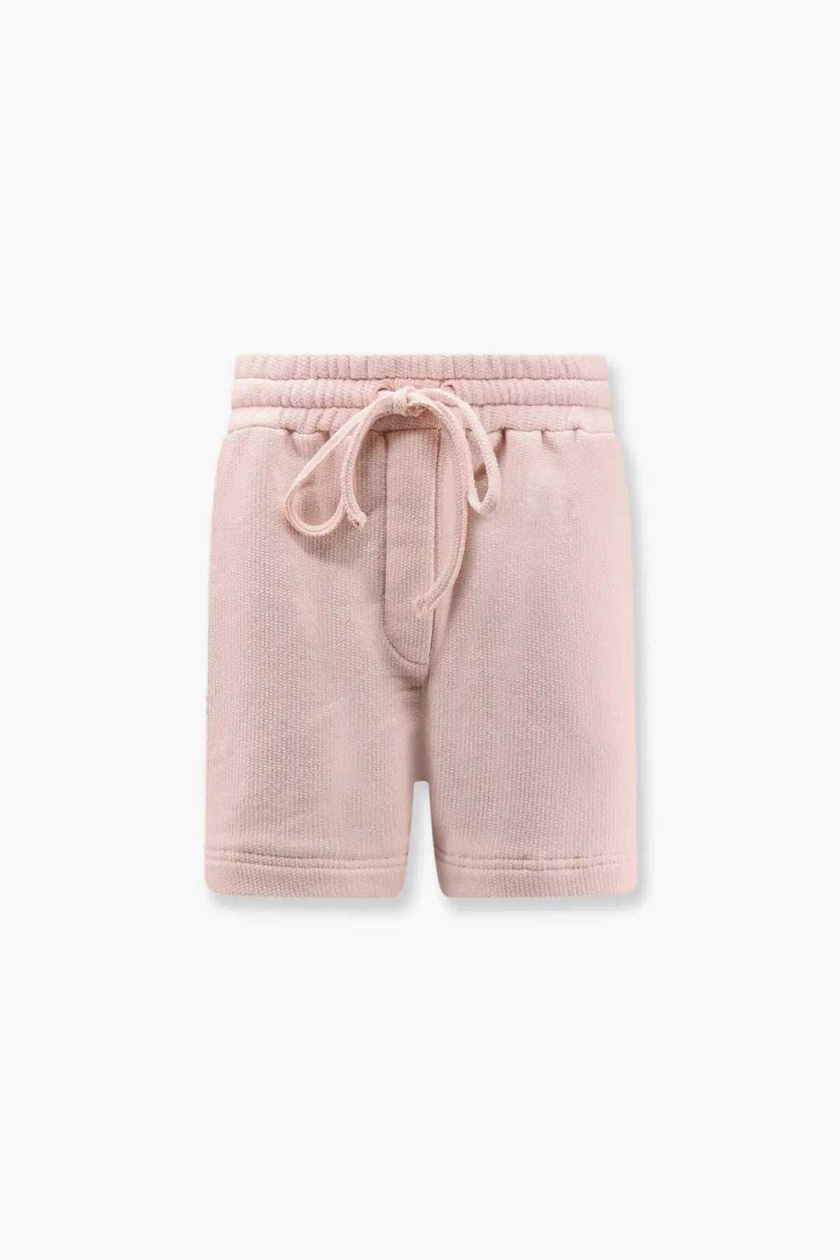 Dolce &amp; gabbana women’s cotton shorts in soft blush pink ribbed knit with matching drawstring waistband