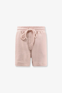 Dolce &amp; gabbana women’s cotton shorts in soft blush pink ribbed knit with matching drawstring waistband