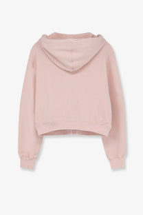 Dolce &amp; Gabbana women’s soft blush pink cropped hoodie made of smooth cotton with a minimalist design